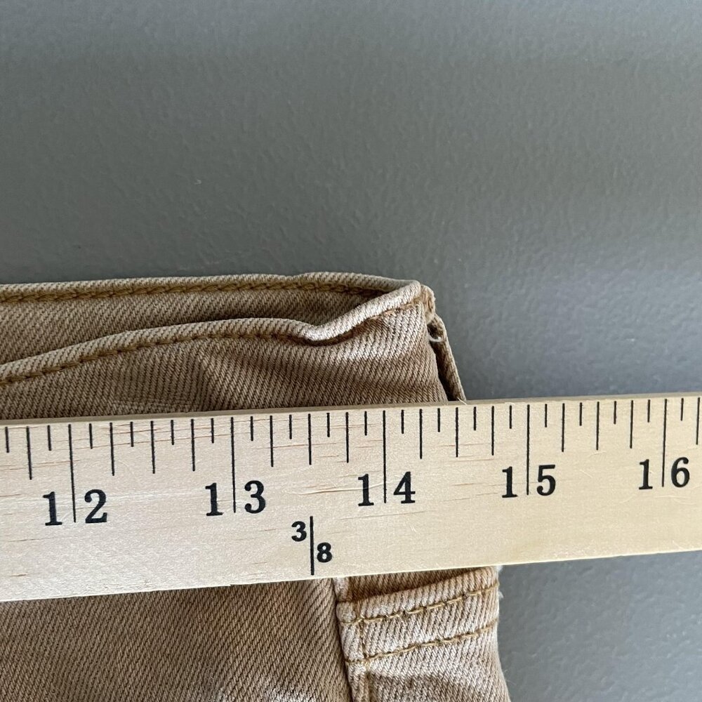 RE/DONE Jeans Womens 28 Washed Khaki‎ 70s Ultra High Rise Stove Pipe Button Fly - Picture 12 of 14